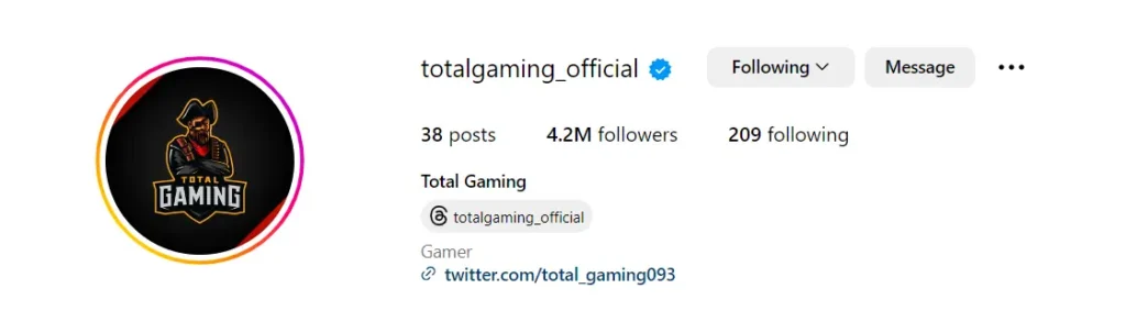 Total Gaming Aka AJJUBHAI Instagram Income