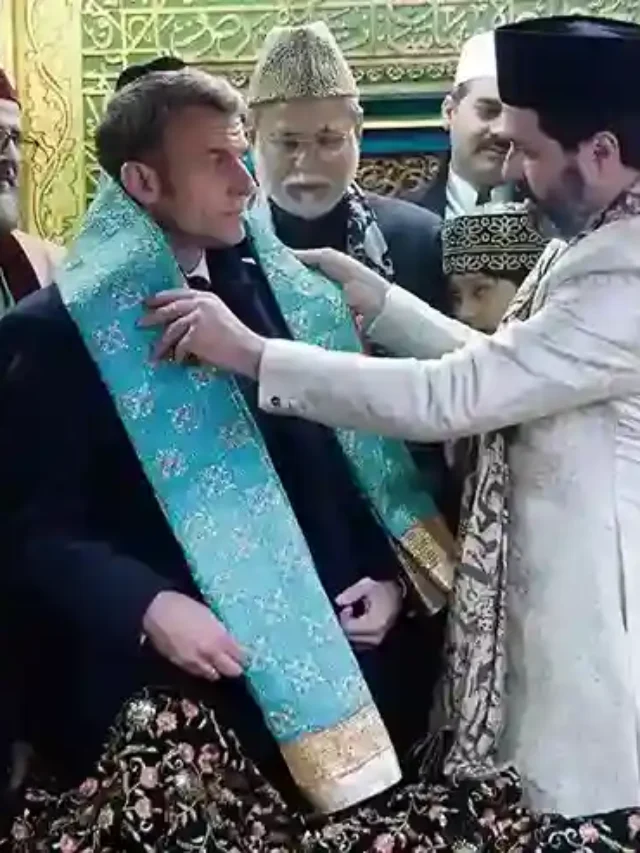 Macron visits Nizamuddin Dargah in Delhi : भारत दौरे पर आए फ्रांसीसी राष्ट्रपति अचानक पहुंच गए Nizamuddin Dargah,हुवे वायरल